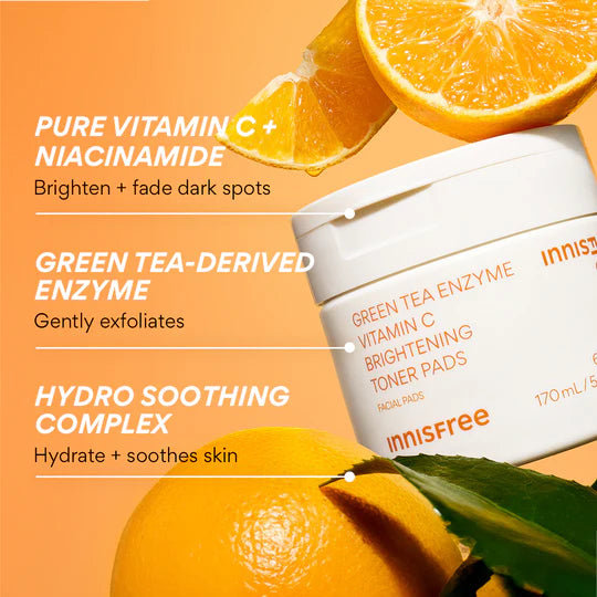 INNISFREE GREEN TEA ENZYME VIT C BRIGHT PADS