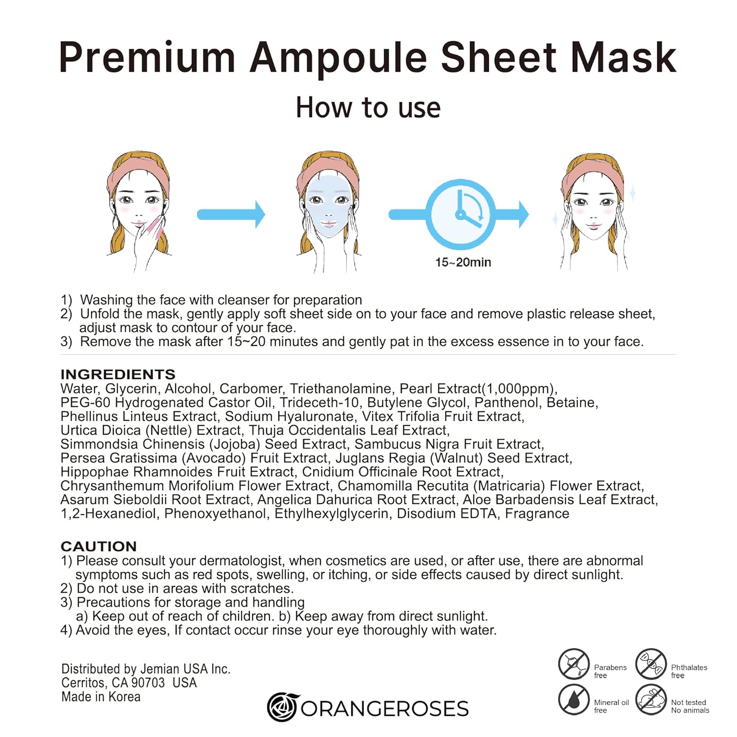 JEMIAN USA ORANGEROSES MASK