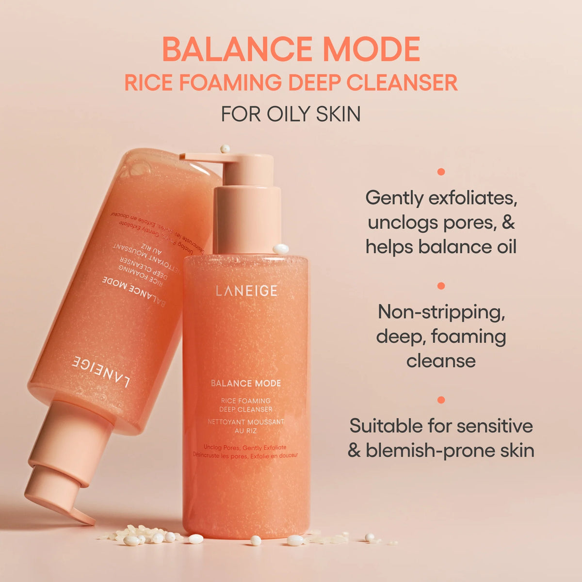 LANEIGE BALANCE MODE RICE FOAMING DEEP CLEANSER