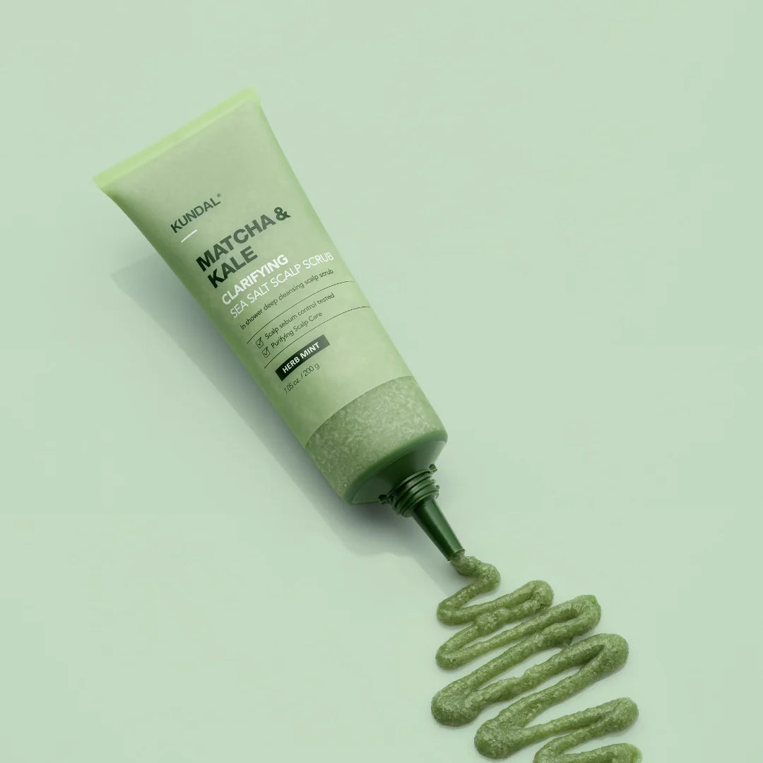 KUNDAL MATCHA & KALE CLARIFYING SEA SALT SCALP SCRUB 200G-HERB MINT