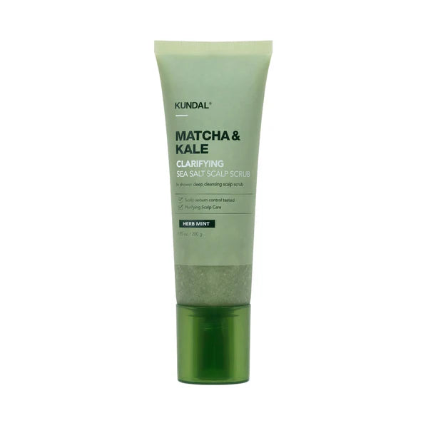KUNDAL MATCHA & KALE CLARIFYING SEA SALT SCALP SCRUB 200G-HERB MINT