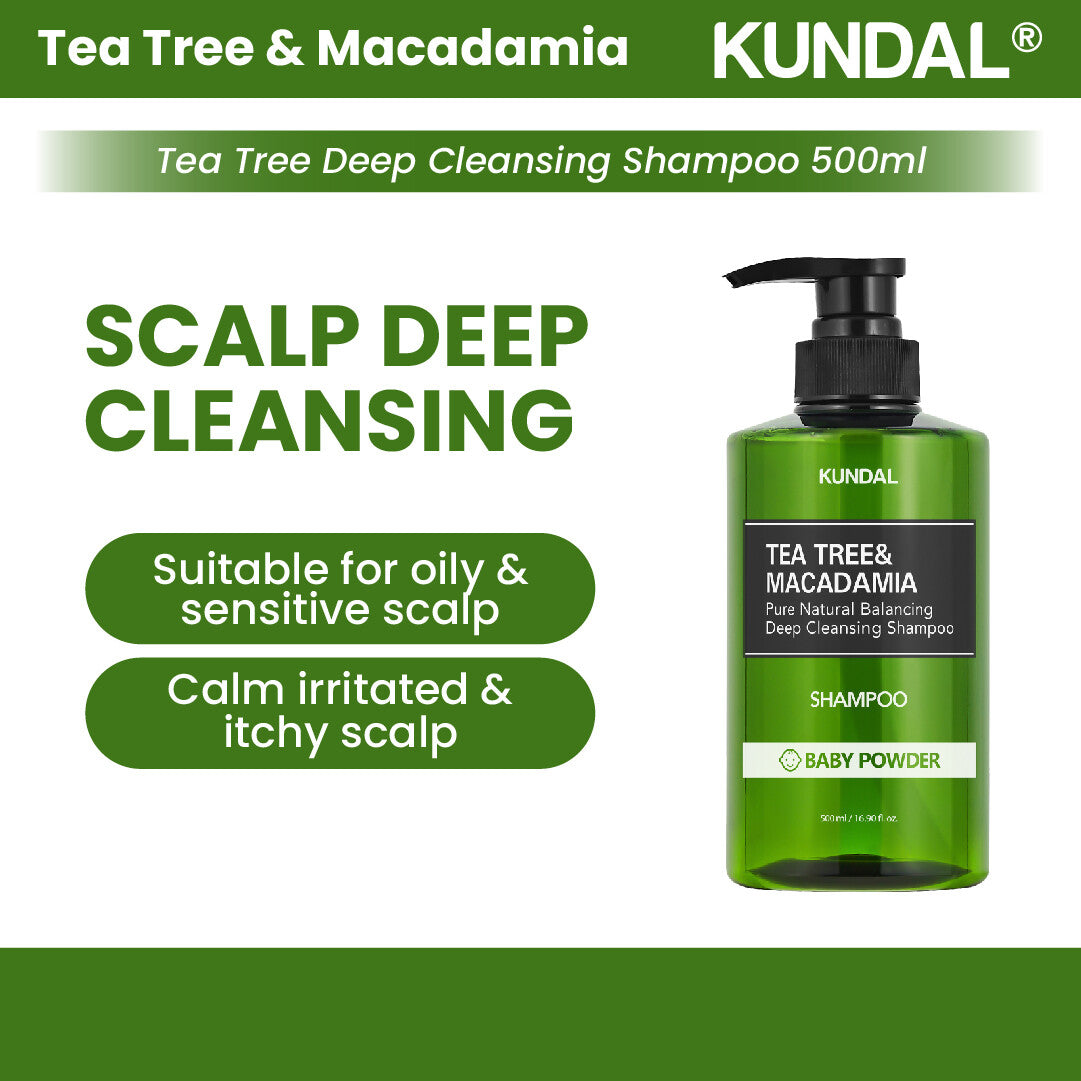 KUNDAL TEA TREE & MACADAMIA DEEP CLEANSING SHAMPOO 500ML