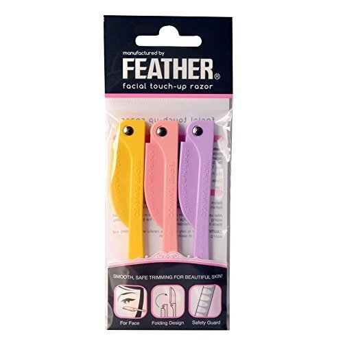 FEATHER FACIAL TOUCH-UP RAZOR 3 PIECE SET