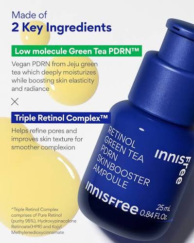 INNISFREE RETINOL GREEN TEA PDRN SKIN BOOSTER AMPOULE