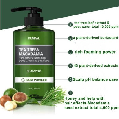 KUNDAL TEA TREE & MACADAMIA DEEP CLEANSING SHAMPOO 500ML