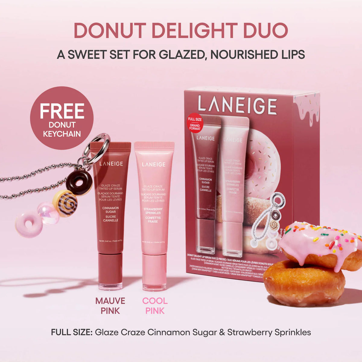 LANEIGE DONUT DELIGHT LIP SERUM DUO